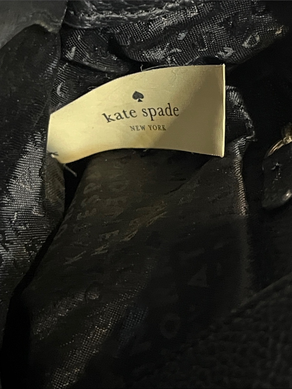 Kate Spade Black Pebbled Leather Satchel / Crossbody Gold Hardware + Charms.NWOT - Picture 8 of 10